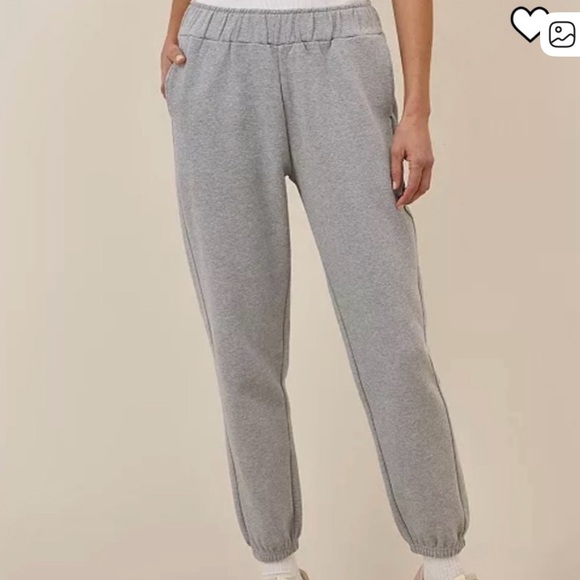Pact Pants - Pact Grey Cloud Brushed Fleece Sweatpants in Organic Cotton Size Medium